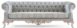 Casa Padrino canapé baroque de luxe turquoise / argent / or 225 x 86 x H. 92 cm - Canapé de Salon Noble de Style Baroque