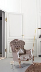 Casa Padrino fauteuil baroque de luxe avec coussin gris / multicolore / blanc / bronze 85 x 76 x H. 110 cm - Fauteuil de salon avec motif floral et belles décorations