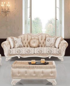 Casa Padrino Luxus Barock Sofa Beige / Weiß 230 x 88 x H. 96 cm - Wohnzimmer Sofa mit Blumenmuster und dekorativen Kissen - Barock Möbel