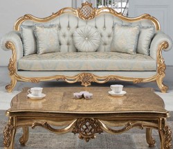 Casa Padrino table basse baroque de luxe or antique 118 x 87 x H. 50 cm - Table de salon en bois massif - Meubles de Style Baroque