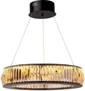 Casa Padrino lustre LED de luxe noir Ø 63 x H. 170 cm - Lustre moderne en verre cristal - Qualité de Luxe
