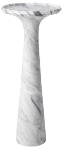 Casa Padrino tavolino di lusso bianco Ø 30 x A. 71,5 cm - Tavolino rotondo in marmo di Carrara di alta qualità - Mobili di Lusso