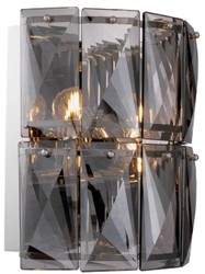 Casa Padrino lámpara de pared de cristal de lujo gris / plata 31 x 18 x A. 31 cm - Colección de Lujo