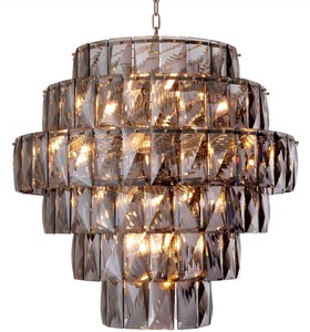 Casa Padrino lustre de luxe gris / argent Ø 80 x H. 80 cm - Lustre moderne en verre cristal - Qualité de Luxe