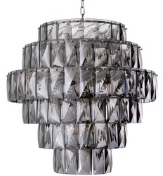 Casa Padrino luxury chandelier gray / silver Ø 80 x H. 80 cm - Modern round crystal glass chandelier - Luxury Quality