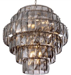Casa Padrino luxury chandelier gray / silver Ø 80 x H. 80 cm - Modern round crystal glass chandelier - Luxury Quality