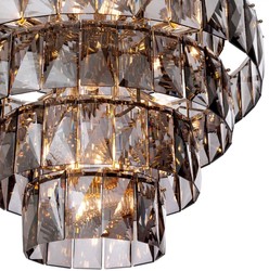 Casa Padrino luxury chandelier gray / silver Ø 80 x H. 80 cm - Modern round crystal glass chandelier - Luxury Quality
