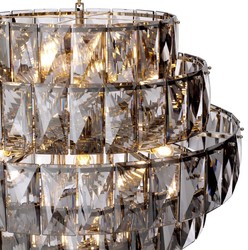 Casa Padrino luxury chandelier gray / silver Ø 80 x H. 80 cm - Modern round crystal glass chandelier - Luxury Quality