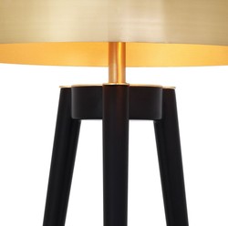 Casa Padrino Luxus Dreibein Tischleuchte Coyote Gold / Schwarz