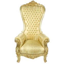 Casa Padrino Baroque Throne Armchair Majestic Gold Pattern / Gold - Giant Armchair -Thron Chair Tron