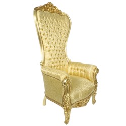 Casa Padrino Baroque Throne Armchair Majestic Gold Pattern / Gold - Giant Armchair -Thron Chair Tron