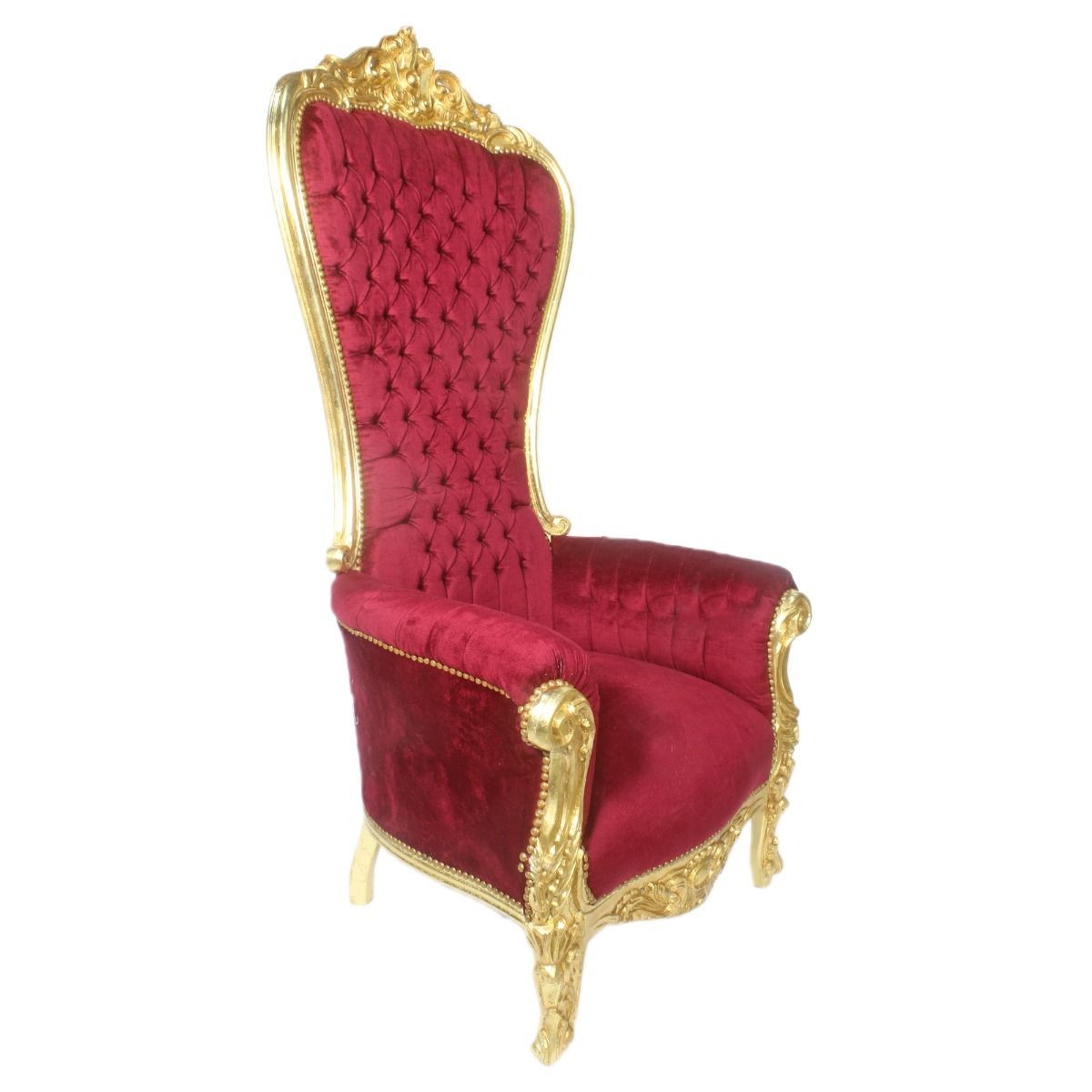 Poltrona Trono Barocco Casa Padrino Maestoso modello Bordeaux / Oro - Poltrona gigante - Sedia Thron Tron Poltrona Trono Barocco Casa Padrino Maestoso modello Bordeaux / Oro - Poltrona gigante - Sedia Thron Tron