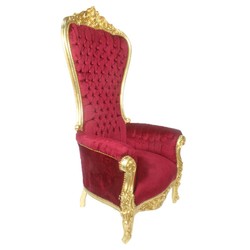 Poltrona Trono Barocco Casa Padrino Maestoso modello Bordeaux / Oro - Poltrona gigante - Sedia Thron Tron