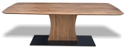 Casa Padrino table à manger de luxe en bois de chêne avec base en métal - Différentes Couleurs et Tailles - Table de cuisine rustique en bois massif - Meubles de Salle à Manger
