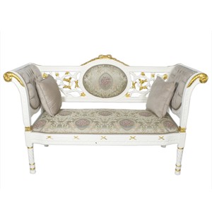 Casa Padrino Barock Sitzbank Bank Weiß Grau Creme Barockmöbel Barockbank Luxus Baroque Bench Furniture Interior White Grey Cream Gray Wood Holz Casa Padrino Barock Sitzbank Bank Weiß Grau Creme Barockmöbel Barockbank Luxus Baroque Bench Furniture Interior White Grey Cream Gray Wood Holz