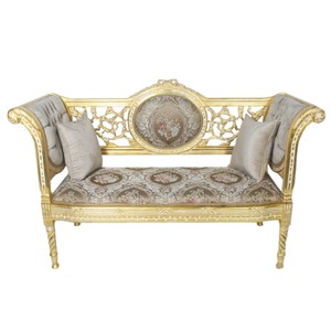 Casa Padrino Barock Sitzbank Bank Grau Creme Gold Barockmöbel Barockbank Luxus Baroque Bench Furniture Interior White Grey Cream Gray Wood Holz Casa Padrino Barock Sitzbank Bank Grau Creme Gold Barockmöbel Barockbank Luxus Baroque Bench Furniture Interior White Grey Cream Gray Wood Holz