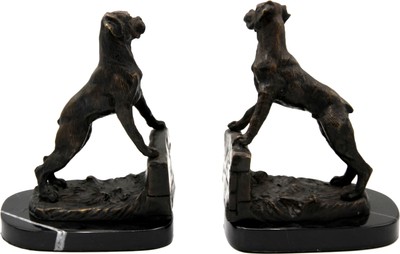 Casa Padrino luxury bookends set dogs bronze on black marble base - luxury decoration Casa Padrino luxury bookends set dogs bronze on black marble base - luxury decoration