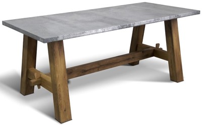 Casa Padrino tavolo da pranzo di lusso in legno massello - Diversi Colori e Dimensioni - Tavolo da cucina rettangolare con piano in rovere grigio zinco - Mobili per Sala da Pranzo