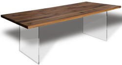Casa Padrino tavolo da pranzo di lusso - Diversi Colori e Dimensioni - Tavolo da cucina con piano in legno massello rustico e gambe in vetro - Tavolo da Pranzo