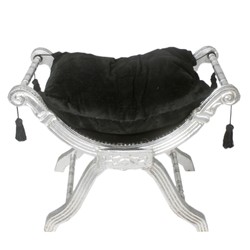 Tabouret baroque Casa Padrino - tabouret Cross noir / argent - mobilier