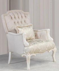 Casa Padrino sillón de salón barroco de lujo con cojín decorativa rosa claro / blanco / beige 85 x 85 x A. 115 cm - Muebles Barrocos