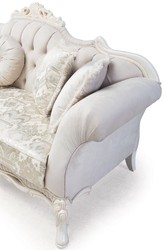 Casa Padrino divano barocco di lusso con cuscini decorativi rosa chiaro / bianco / beige 230 x 90 x A. 110 cm - Mobili Barocchi