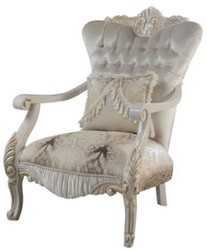 Casa Padrino luxury baroque armchair with decorative cushion multicolor / white / gold 85 x 76 x H. 110 cm - Baroque Living Room Furniture