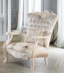 Casa Padrino luxury baroque armchair with decorative cushion multicolor / white / gold 85 x 76 x H. 110 cm - Baroque Living Room Furniture