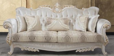 Casa Padrino divano barocco di lusso con cuscini decorativi multicolore / bianco / oro 237 x 81 x A. 115 cm - Mobile da Soggiorno Barocco