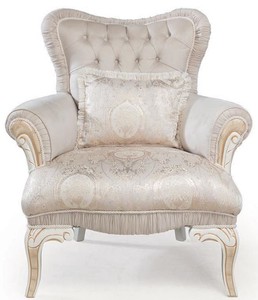 Casa Padrino poltrona barocco di lusso rosa chiaro / bianco / oro 83 x 96 x A. 102 cm - Poltrona da salotto con cuscino decorativo - Mobili in Stile Barocco