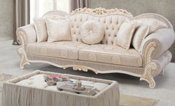 Casa Padrino table d'appoint baroque de luxe rose clair / blanc / or 91 x 63 x H. 42 cm - Meubles de Salon