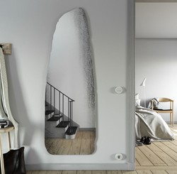 Casa Padrino specchio di design nero 64 x A. 175 cm - Specchio da parete in ottica rock 3-D - Specchio per guardaroba - Specchio per soggiorno - Collezione di Lusso