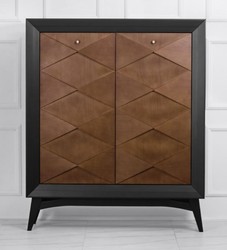 Casa Padrino luxury neoclassical chest of drawers black / brown 120 x H143 cm - sideboard art deco furniture