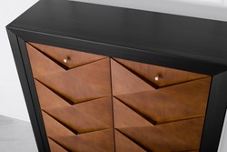 Casa Padrino luxury neoclassical chest of drawers black / brown 120 x H143 cm - sideboard art deco furniture