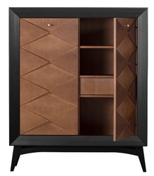 Casa Padrino luxury neoclassical chest of drawers black / brown 120 x H143 cm - sideboard art deco furniture