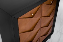 Casa Padrino luxury neoclassical chest of drawers black / brown 120 x H143 cm - sideboard art deco furniture