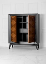 Casa Padrino luxury neoclassical chest of drawers black / brown 120 x H143 cm - sideboard art deco furniture