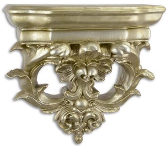 Casa Padrino Barock Kunstharz Wandkonsole Silber