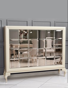 Casa Padrino luxury neoclassical dresser mirrored white / gold 179 x H147 cm - sideboard art deco furniture