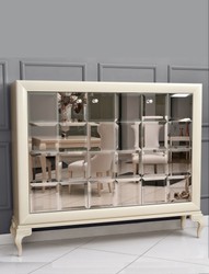 Commode néoclassique de luxe Casa Padrino miroir blanc / or 179 x H147 cm - Meuble art déco buffet