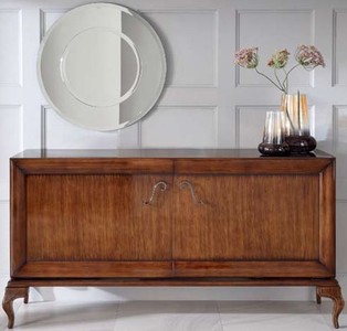 Casa Padrino Luxus Neoklassik Kommode Luna mit 2 Türen Braun