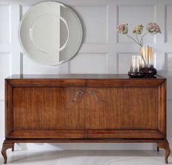 Casa Padrino Luxus Neoklassik Kommode Luna mit 2 Türen Braun