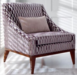 Casa Padrino luxury art deco living room armchair purple / silver / brown 75 x 86 x H. 89 cm - Luxury Collection