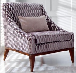 Casa Padrino luxury art deco living room armchair purple / silver / brown 75 x 86 x H. 89 cm - Luxury Collection