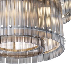 Casa Padrino luxury chandelier gray / silver Ø 93 x H. 70 cm - Round Hotel & Restaurant Chandelier - Luxury Quality