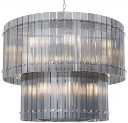 Casa Padrino luxury chandelier gray / silver Ø 93 x H. 70 cm - Round Hotel & Restaurant Chandelier - Luxury Quality