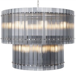 Casa Padrino luxury chandelier gray / silver Ø 93 x H. 70 cm - Round Hotel & Restaurant Chandelier - Luxury Quality