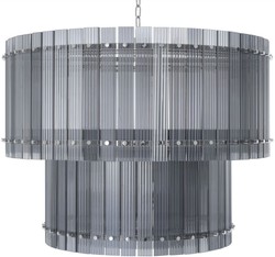 Casa Padrino luxury chandelier gray / silver Ø 93 x H. 70 cm - Round Hotel & Restaurant Chandelier - Luxury Quality