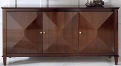 Casa Padrino aparador neoclásico de lujo con 3 puertas marrón 202 x 50 x A. 100 cm - Gabinete de Salón - Muebles Art Deco