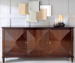Casa Padrino aparador neoclásico de lujo con 3 puertas marrón 202 x 50 x A. 100 cm - Gabinete de Salón - Muebles Art Deco
